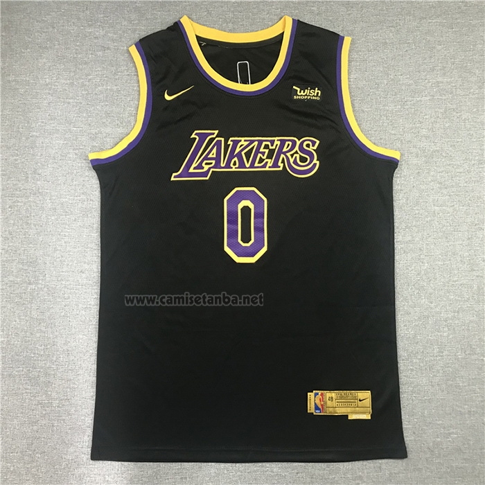 Camiseta Los Angeles Lakers Russell Westbrook #0 Statement 2021-22 Negro